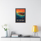 Dry Tortugas National Park Framed Poster | Vintage Travel Wall Art | Black Walnut White Frame | 16x24 20x30