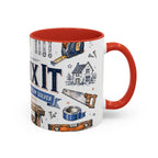 Mr Fix It Coffee Mug | Father's Day Gift for Dad | Accent Color Ceramic 11oz 15oz