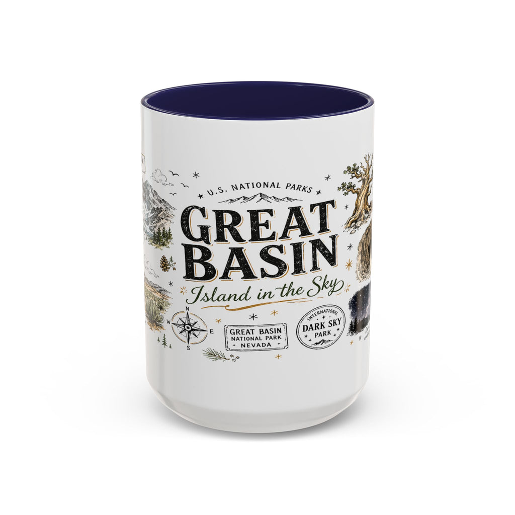 Great Basin National Park Coffee Mug | Nevada Desert Stargazing Hiking Gift | Accent Color Ceramic 11oz 15oz