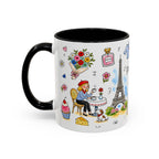 Paris Travel Mug | European City Souvenir Accent Coffee Mug | 11oz 15oz Ceramic Cup