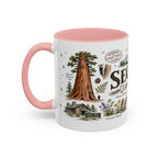 Sequoia Coffee Mug | National Park Hiking California Gift | Accent Color Ceramic 11oz 15oz