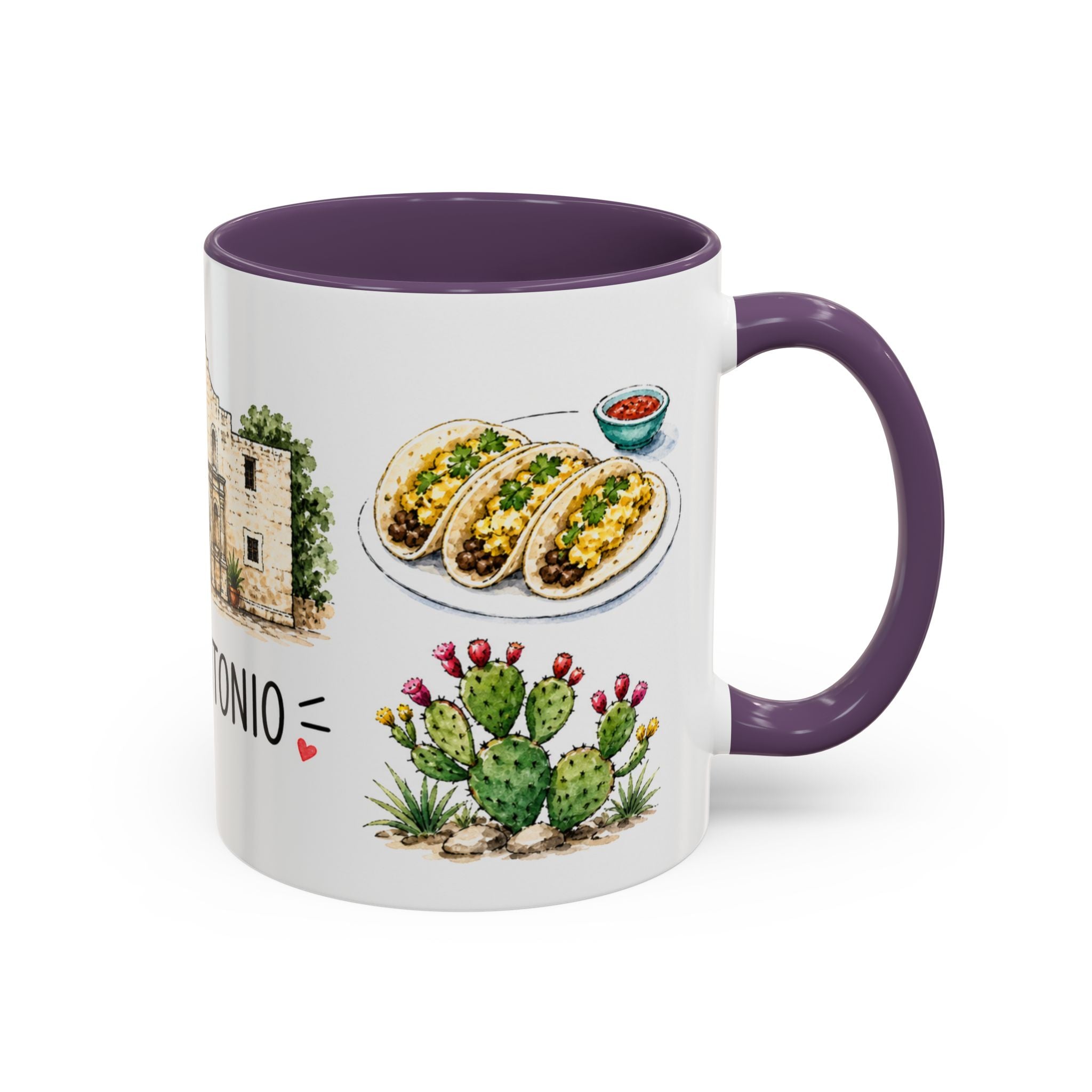 San Antonio Illustrated Travel Mug | City Souvenir Accent Coffee Mug | 11oz 15oz Ceramic Cup
