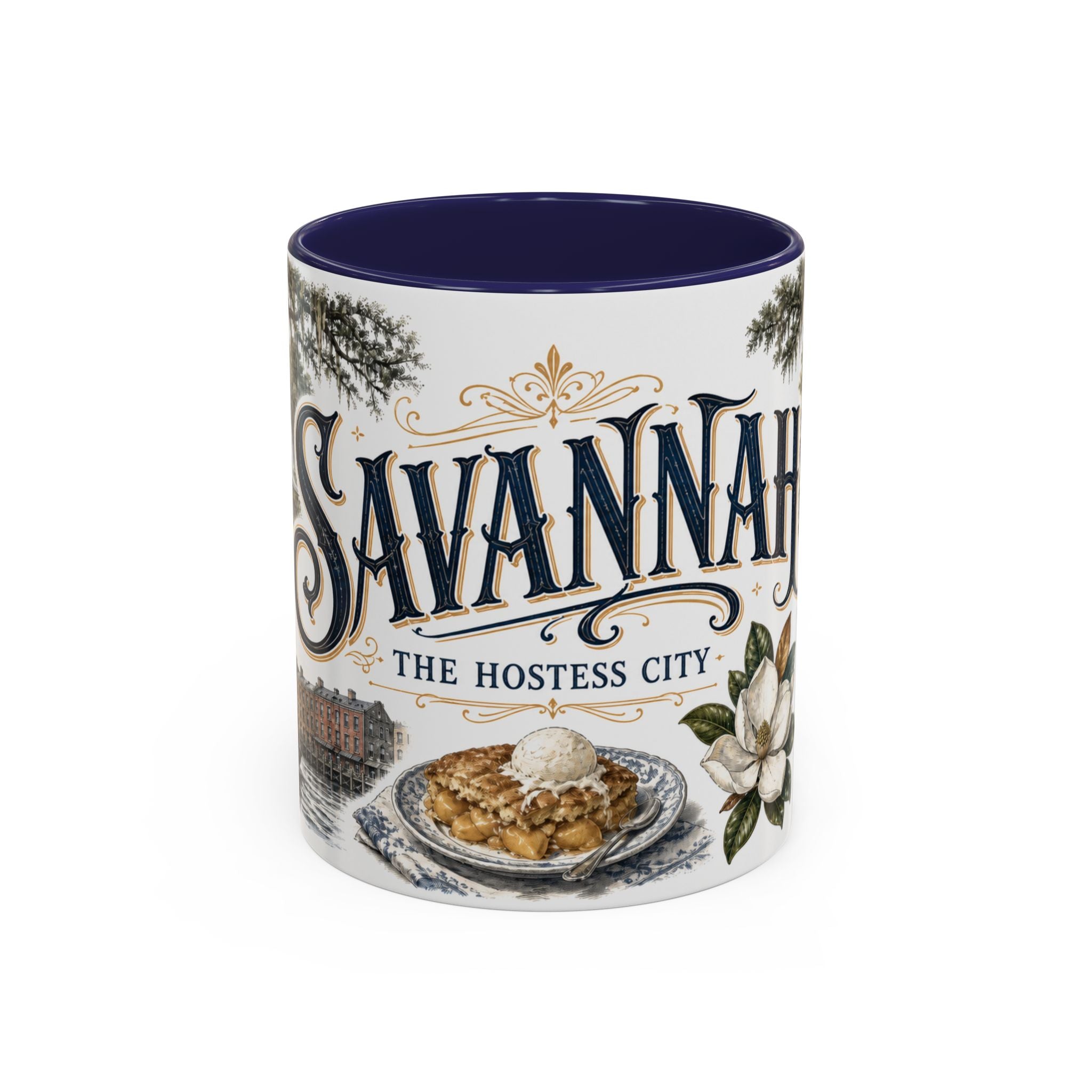 Savannah Coffee Mug | United States Travel Souvenir | Vintage Illustrated City Gift | 11 oz 15 oz Accent Mug