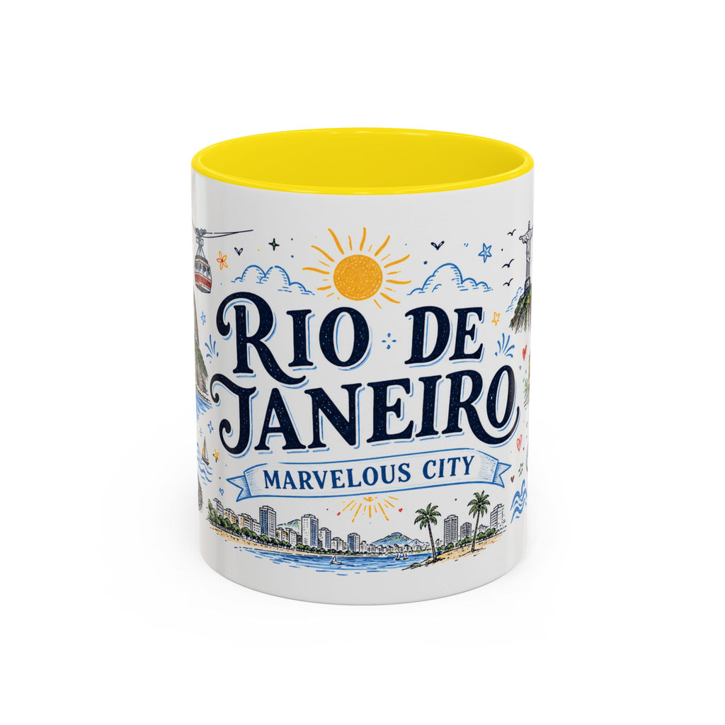 Rio de Janeiro Coffee Mug | Brazil Souvenir Travel Gift | Accent Color Ceramic 11oz 15oz