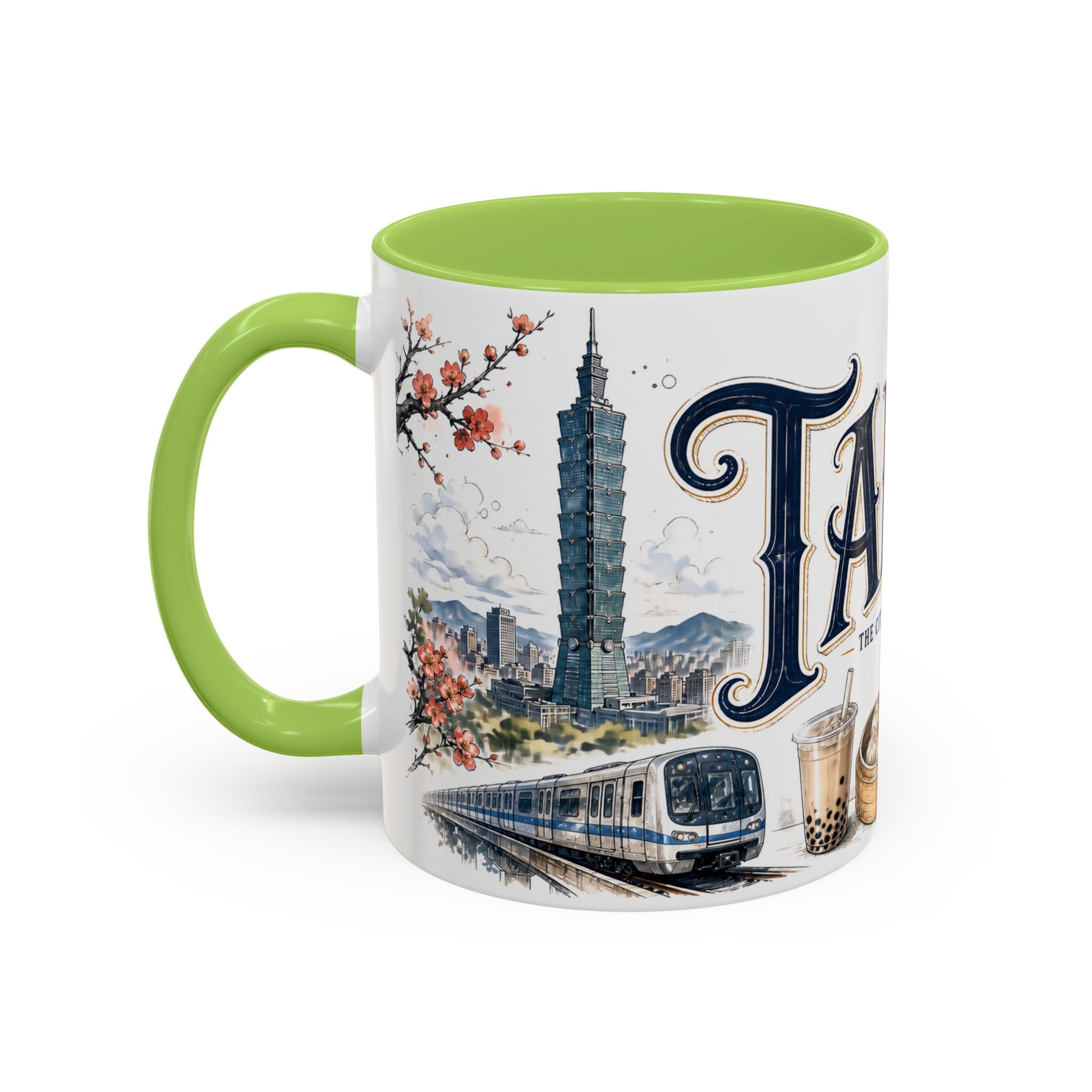 Taipei Coffee Mug | Taiwan Travel Souvenir | Vintage Illustrated City Gift | 11 oz 15 oz Accent Mug