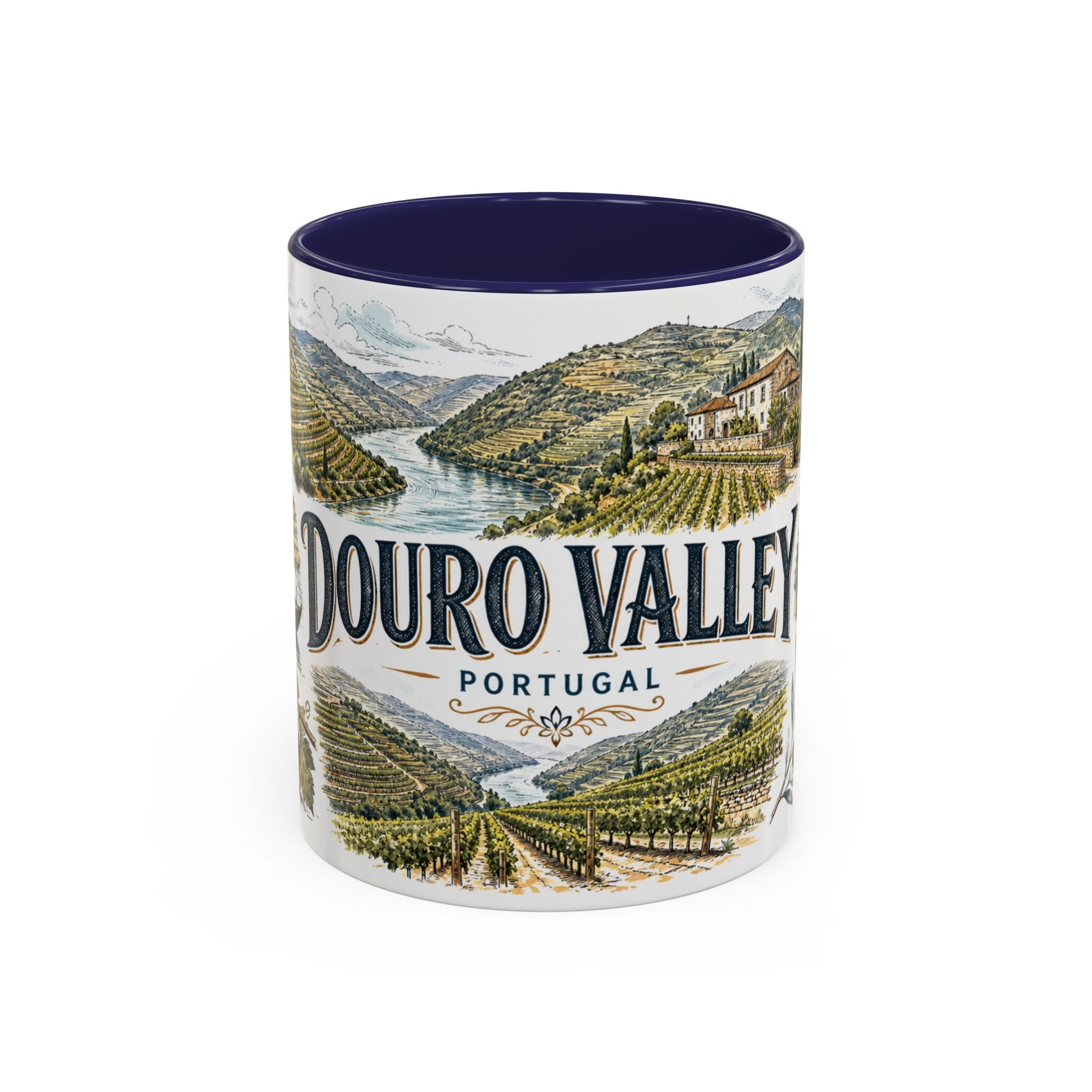 Douro Valley Mug, Portugal Travel Souvenir, Bucket List Gift, Accent Ceramic Coffee Mug 11oz 15oz
