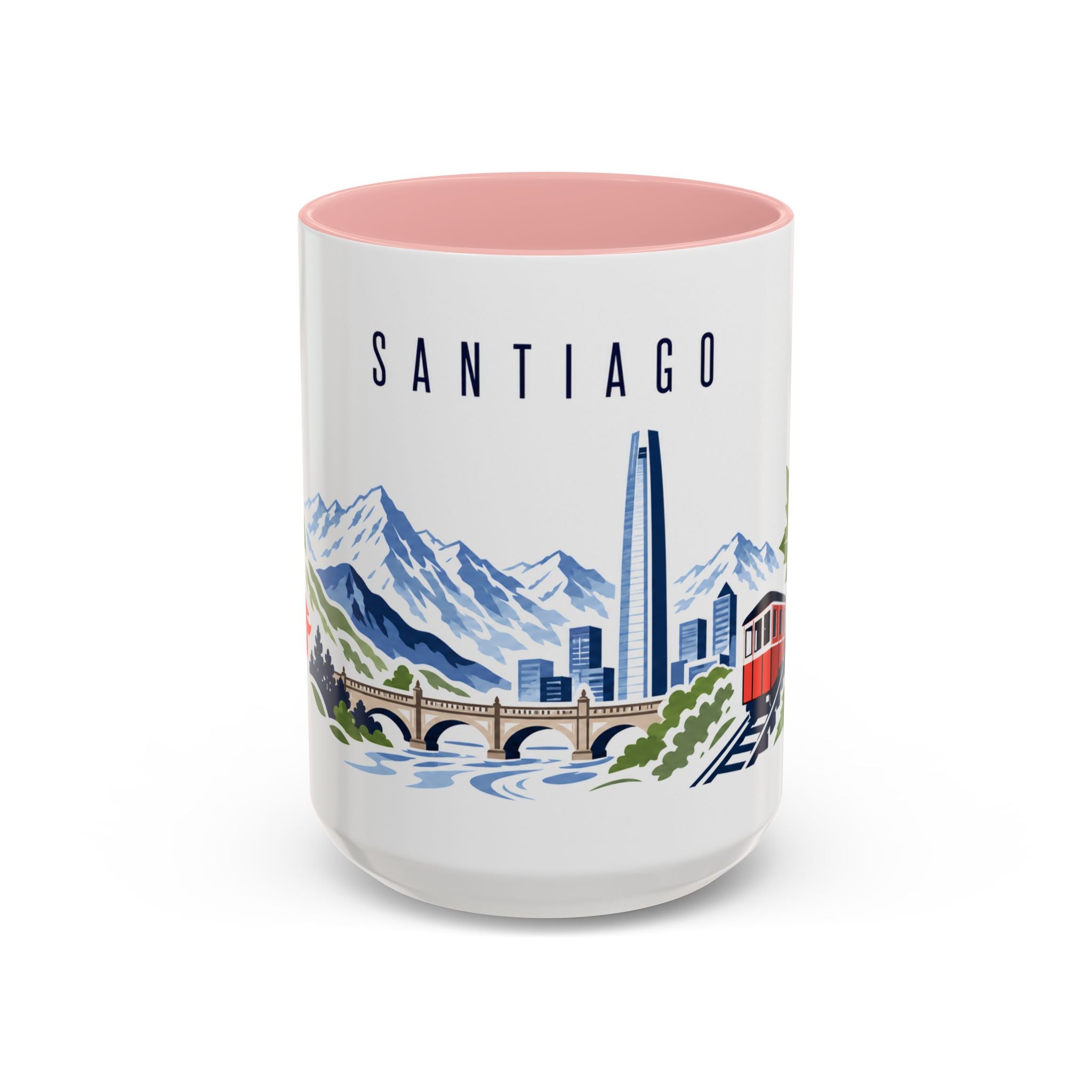 Santiago Coffee Mug | Chile Travel Souvenir | Porcelain Decal City Gift | 11oz 15oz Accent Mug