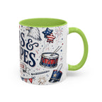 Stars and Stripes Forever Coffee Mug | Patriotic 4th of July Gift | Accent Color Ceramic 11oz 15oz