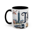 Taipei Coffee Mug | Taiwan Travel Souvenir | Vintage Illustrated City Gift | 11 oz 15 oz Accent Mug