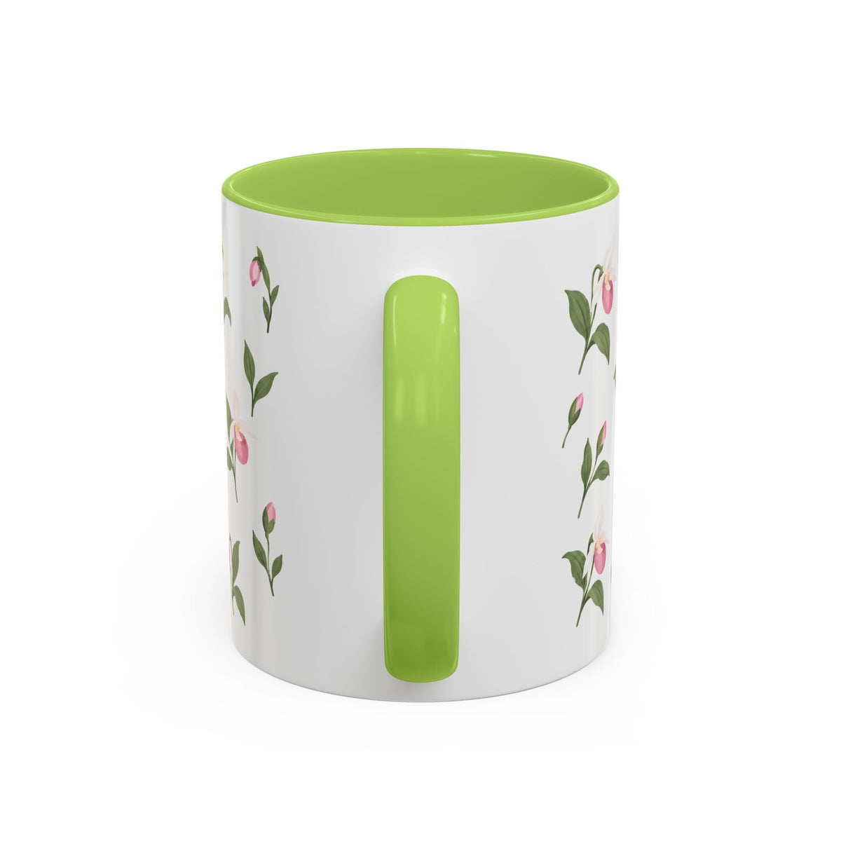 Minnesota Pink and White Lady Slipper Mug, State Flower Floral Coffee Cup, 11oz Botanical Gift