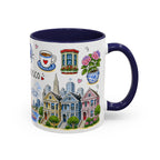San Francisco Illustrated Travel Mug | City Souvenir Accent Coffee Mug | 11oz 15oz Ceramic Cup