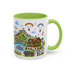 Interlaken Illustrated Travel Mug | Switzerland Souvenir Accent Coffee Mug | 11oz 15oz Ceramic Cup