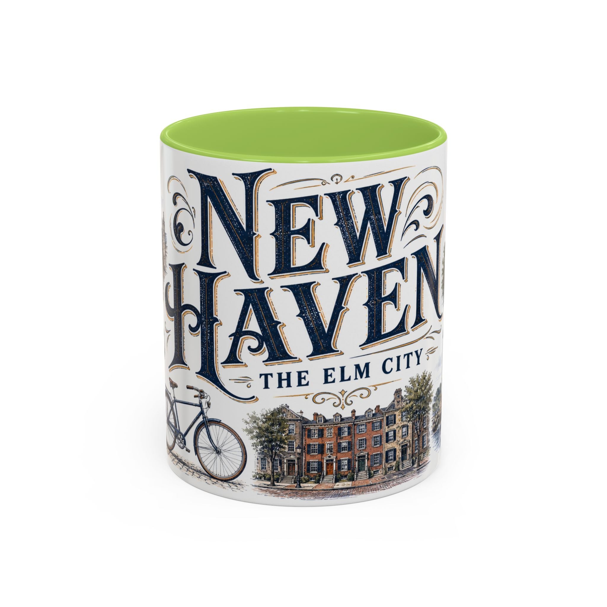 New Haven Coffee Mug | United States Travel Souvenir | Vintage Illustrated City Gift | 11 oz 15 oz Accent Mug