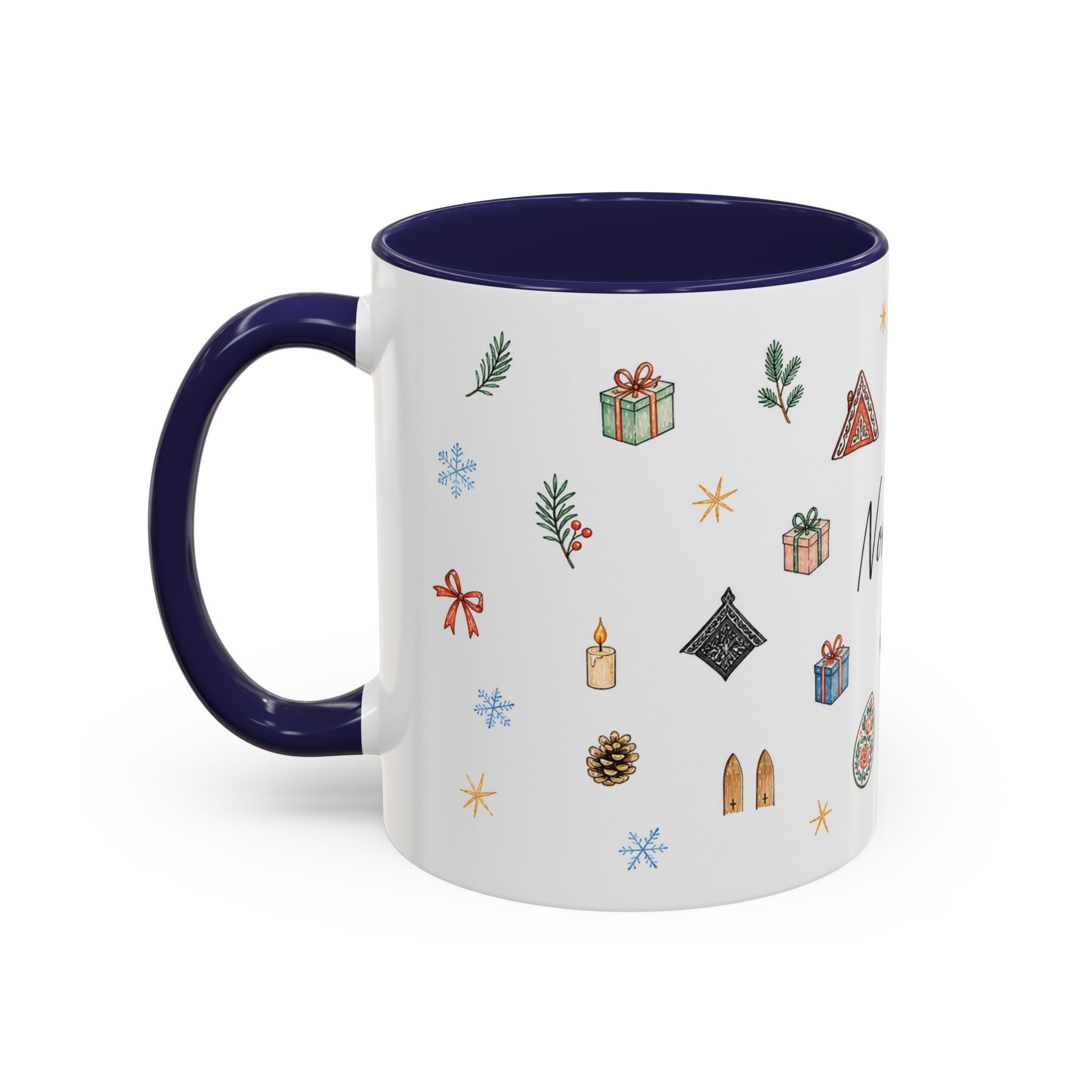 Norway Christmas Mug | Watercolor Travel Souvenir | Holiday Gift | Accent Ceramic Coffee Cup 11oz 15oz