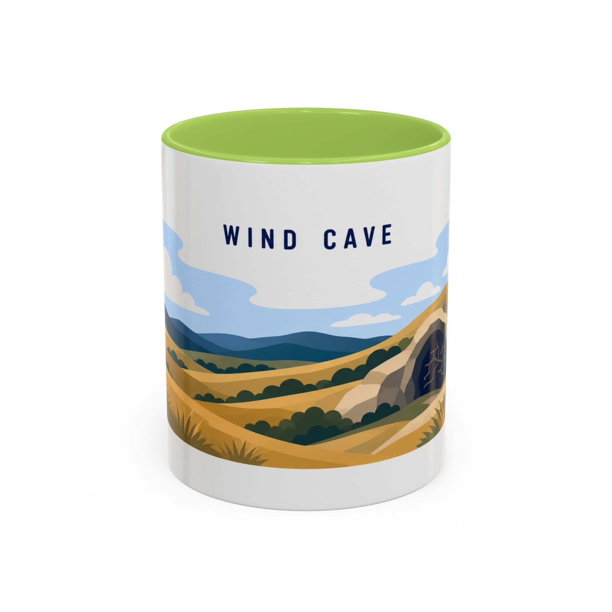 Wind Cave National Park Coffee Mug | Solid Color Block Park Souvenir | 11oz 15oz Accent Mug