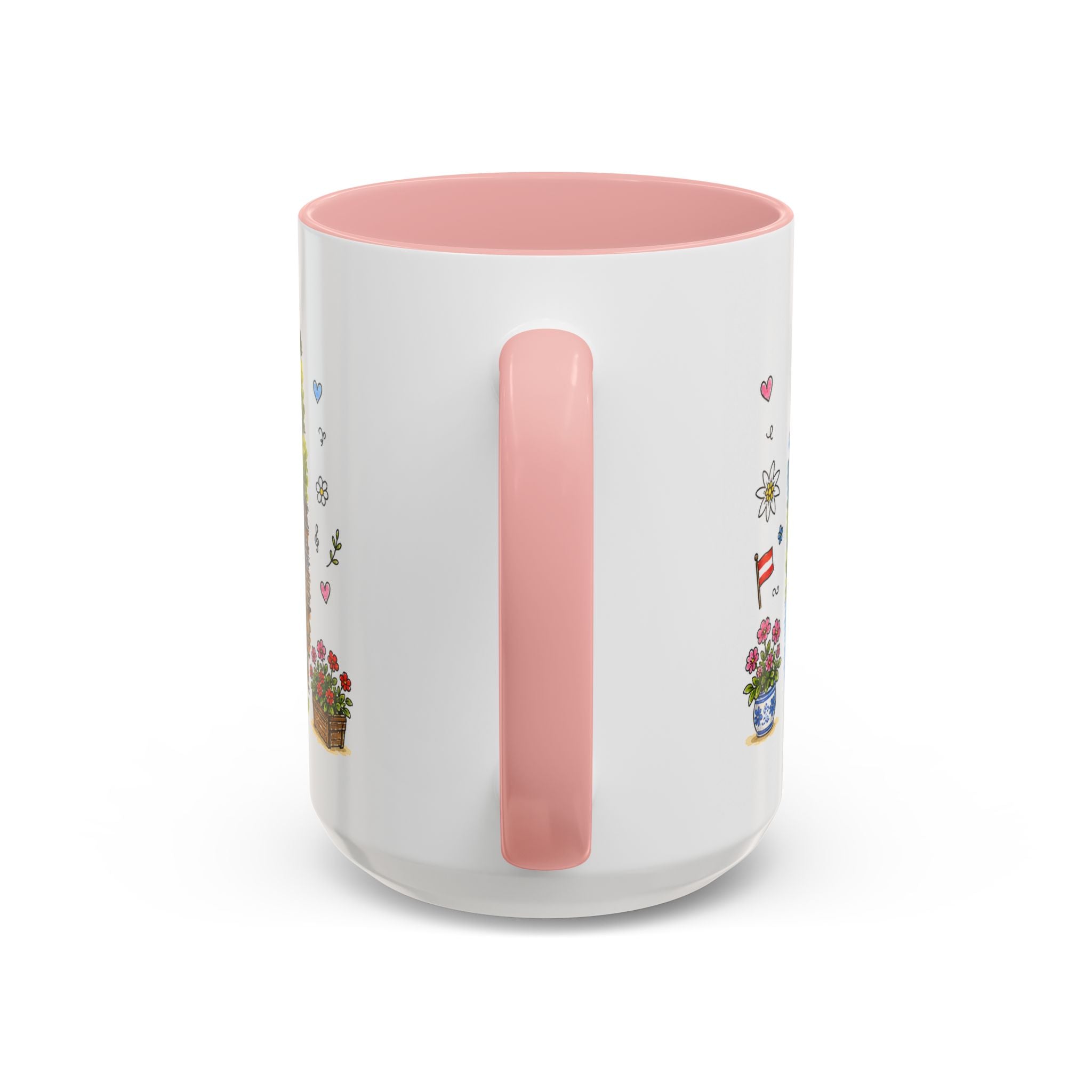 Hallstatt Illustrated Travel Mug | Austria Souvenir Accent Coffee Mug | 11oz 15oz Ceramic Cup