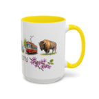 Oklahoma City Illustrated Travel Mug | City Souvenir Accent Coffee Mug | 11oz 15oz Ceramic Cup