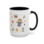 Thanksgiving Mug | Country Harvest Watercolor Gift | Pumpkin Scarecrow Accent Cup 11oz 15oz