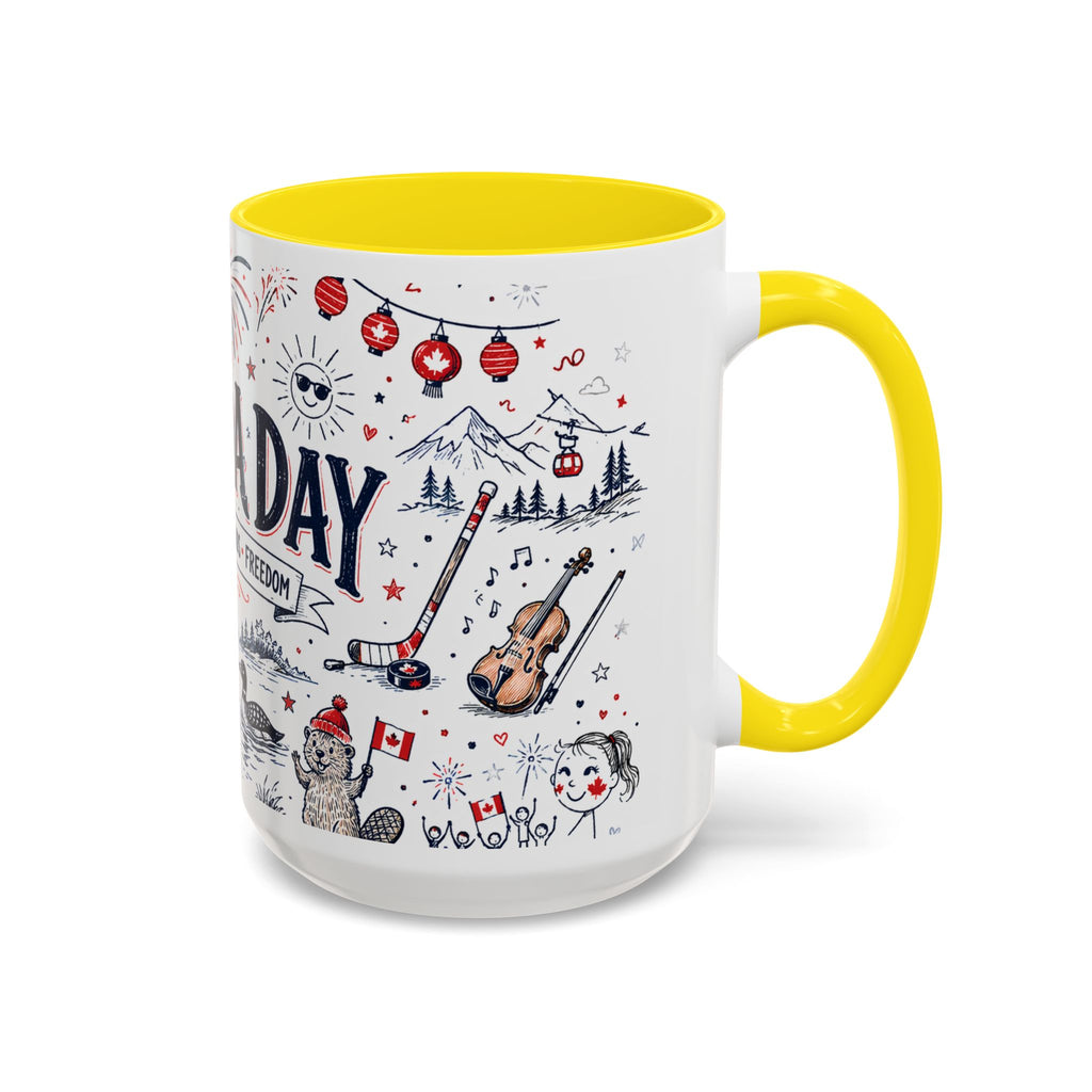 Canada Day Coffee Mug | Canadian Pride Gift | Accent Color Ceramic 11oz 15oz