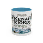 Kenai Fjords National Park Coffee Mug | Alaska Coastal Wildlife Hiking Gift | Accent Color Ceramic 11oz 15oz