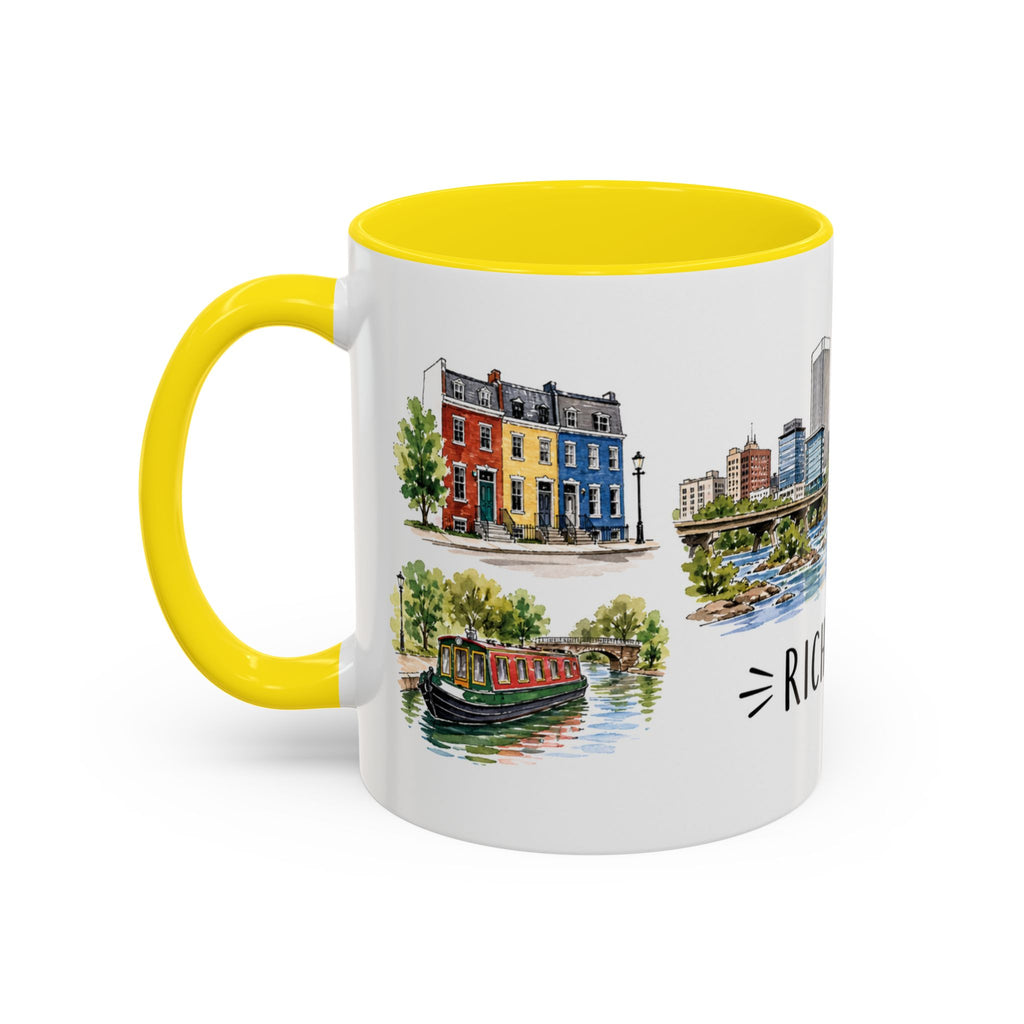 Richmond Illustrated Travel Mug | City Souvenir Accent Coffee Mug | 11oz 15oz Ceramic Cup