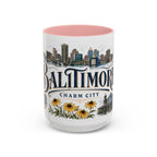 Baltimore Coffee Mug | United States Travel Souvenir | Vintage Illustrated City Gift | 11 oz 15 oz Accent Mug