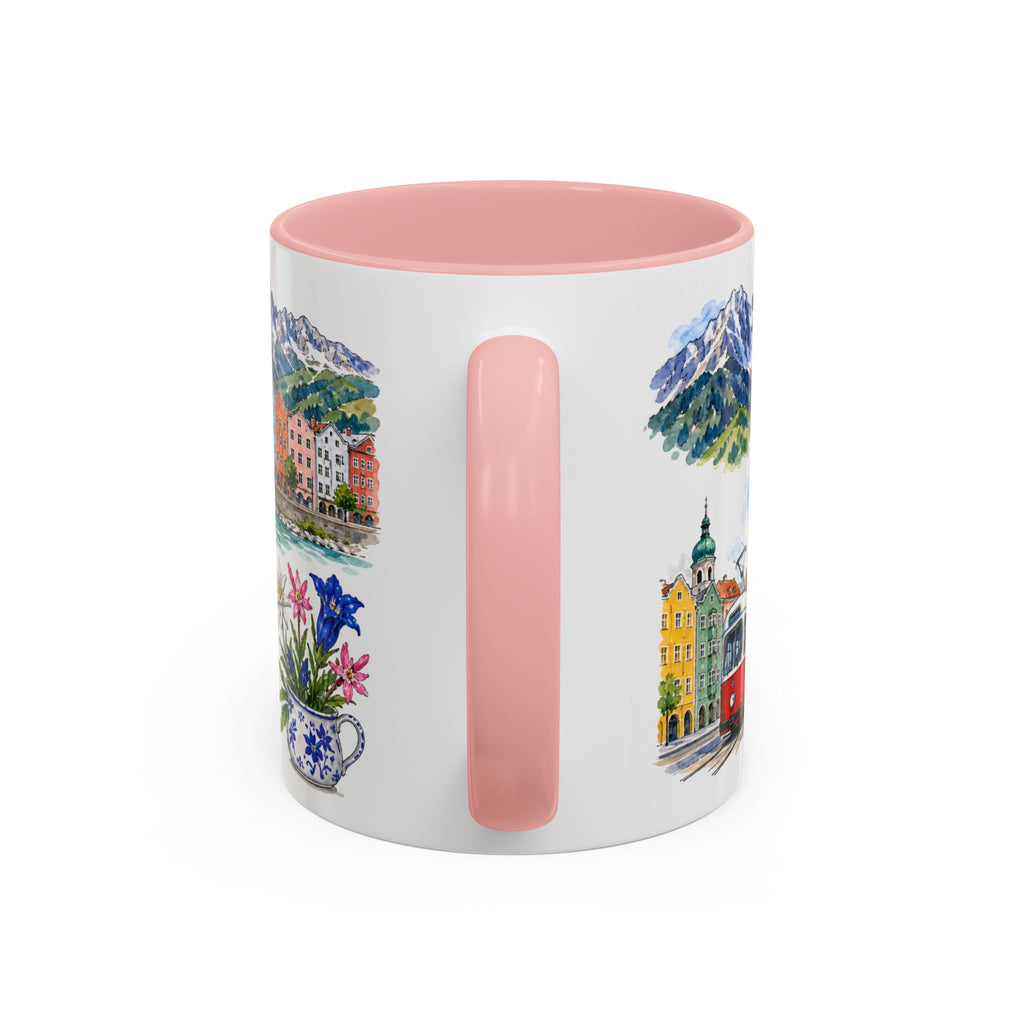 Innsbruck Illustrated Travel Mug | City Souvenir Accent Coffee Mug | 11oz 15oz Ceramic Cup