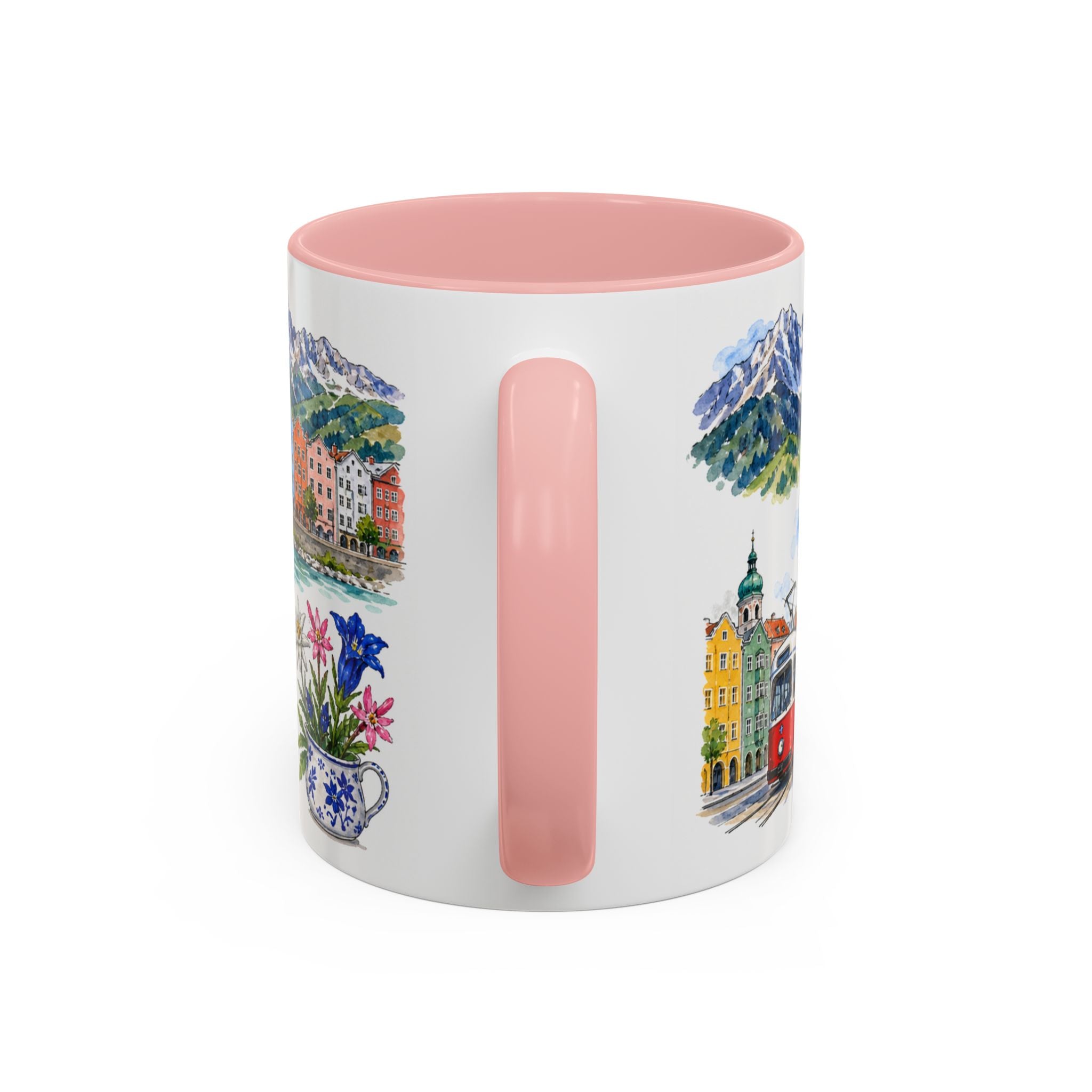 Innsbruck Illustrated Travel Mug | City Souvenir Accent Coffee Mug | 11oz 15oz Ceramic Cup