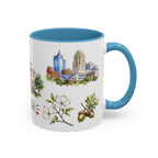 Raleigh Illustrated Travel Mug | City Souvenir Accent Coffee Mug | 11oz 15oz Ceramic Cup