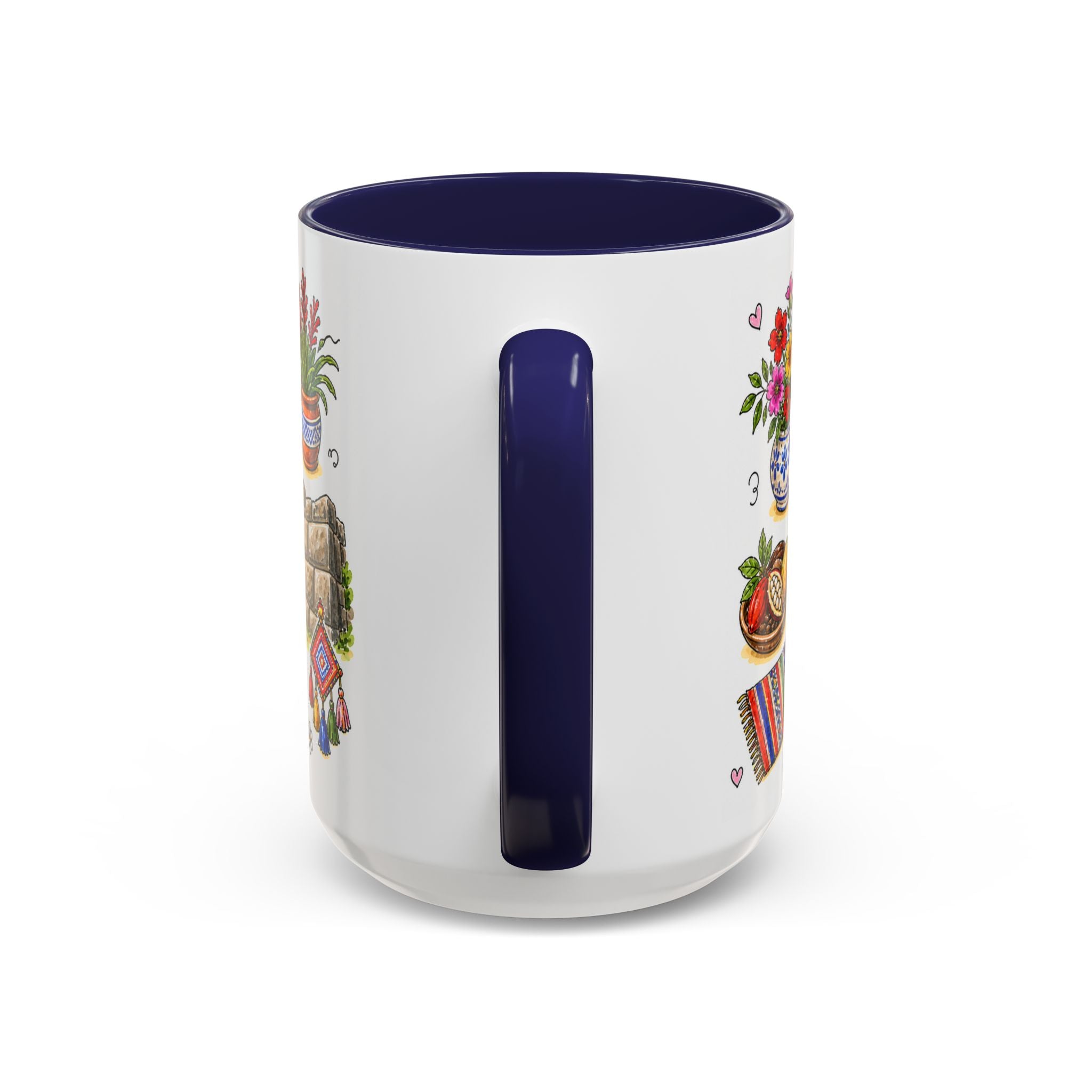 Cusco Illustrated Travel Mug | City Souvenir Accent Coffee Mug | 11oz 15oz Ceramic Cup