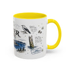 Crater Lake National Park Coffee Mug | Oregon Volcano Blue Lake Hiking Gift | Accent Color Ceramic 11oz 15oz
