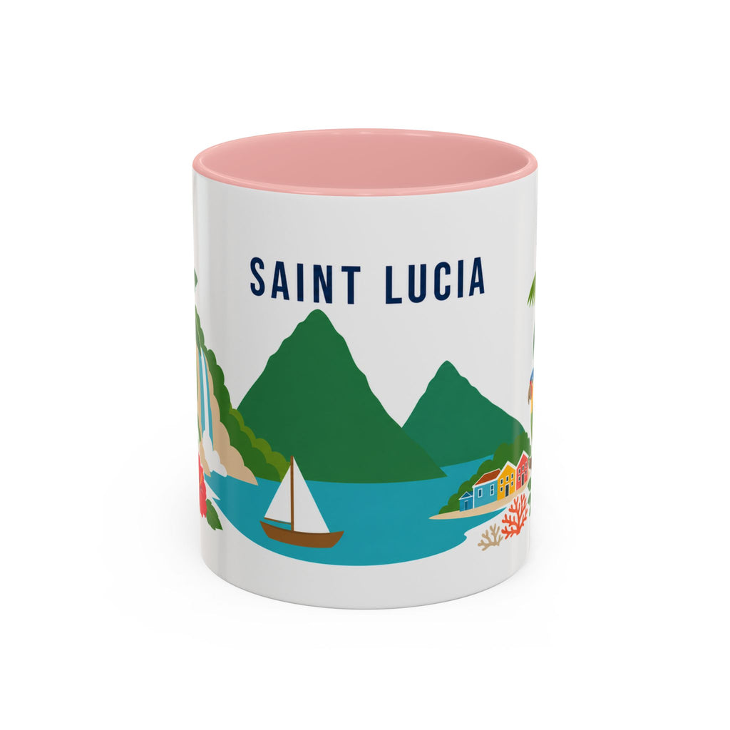Saint Lucia Coffee Mug | Travel Souvenir Accent Mug | Country Gift Ceramic Cup 11oz 15oz