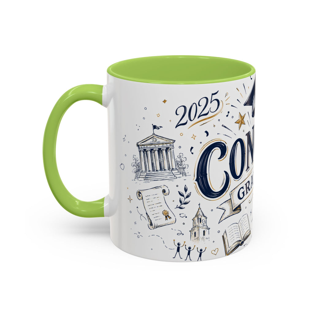 Congrats Graduate Coffee Mug | Class of 2026 Graduation Gift | Accent Color Ceramic 11oz 15oz
