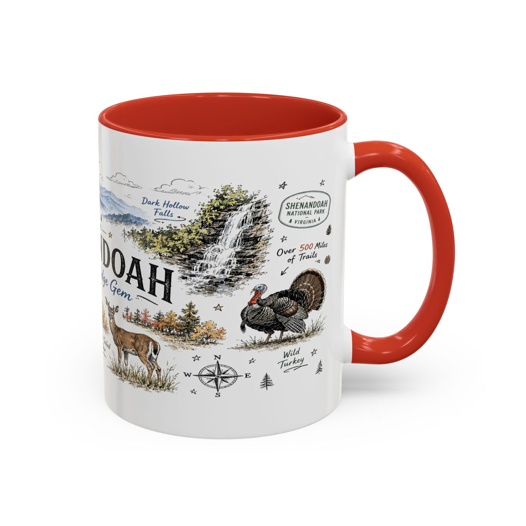 Shenandoah National Park Coffee Mug | Virginia Blue Ridge Hiking Autumn Gift | Accent Color Ceramic 11oz 15oz