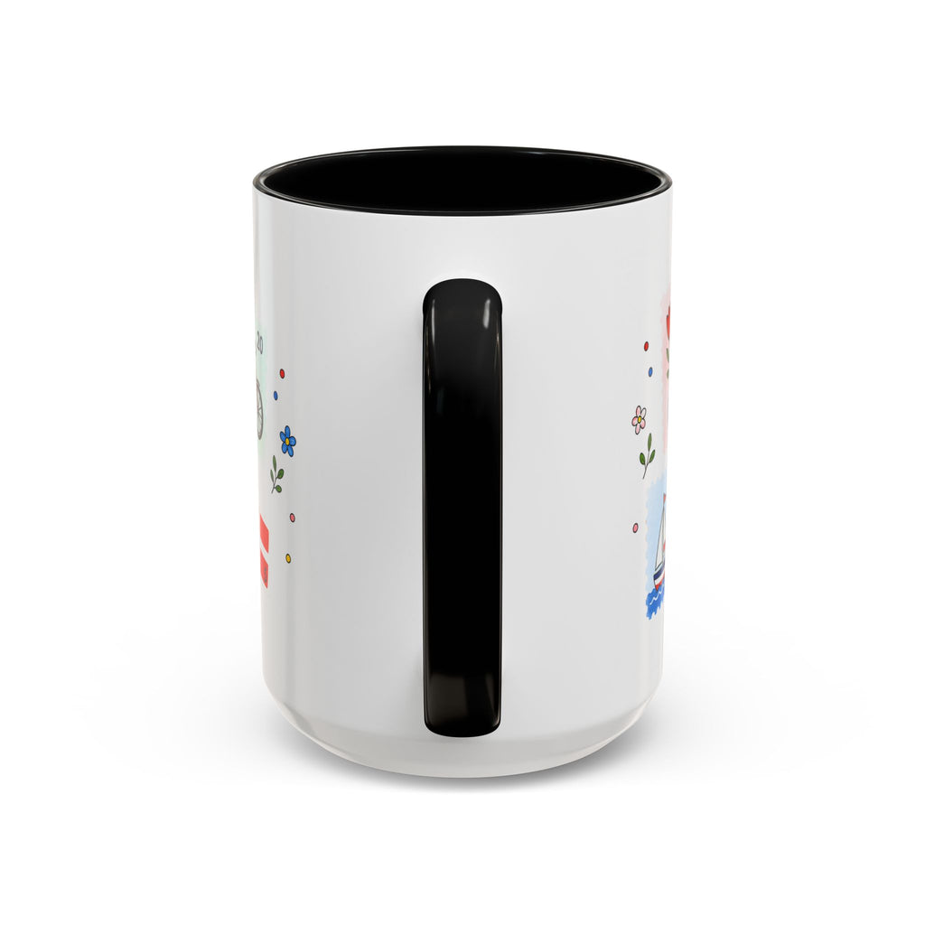 Copenhagen Coffee Mug | Postage Stamp Collage Mug | Travel Souvenir Accent Cup 11oz 15oz