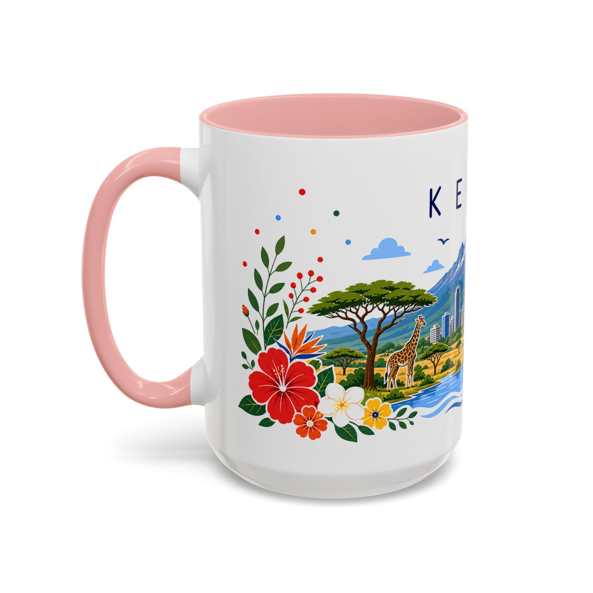Kenya Coffee Mug | Travel Souvenir Accent Mug | Place Gift Ceramic Cup 11oz 15oz