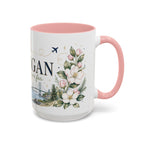Michigan State Map Mug | Botanical Accents, Lakes Art | Homesick Gift