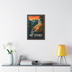 Hot Springs National Park Framed Poster | Vintage Travel Wall Art | Black Walnut White Frame | 16x24 20x30