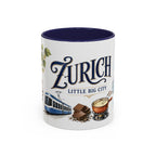 Zurich Coffee Mug | Switzerland Travel Souvenir | Vintage Illustrated City Gift | 11 oz 15 oz Accent Mug