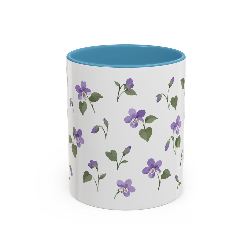 Rhode Island Violet Mug, State Flower Floral Coffee Cup, 11oz Botanical Gift