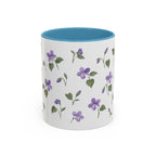 Rhode Island Violet Mug, State Flower Floral Coffee Cup, 11oz Botanical Gift