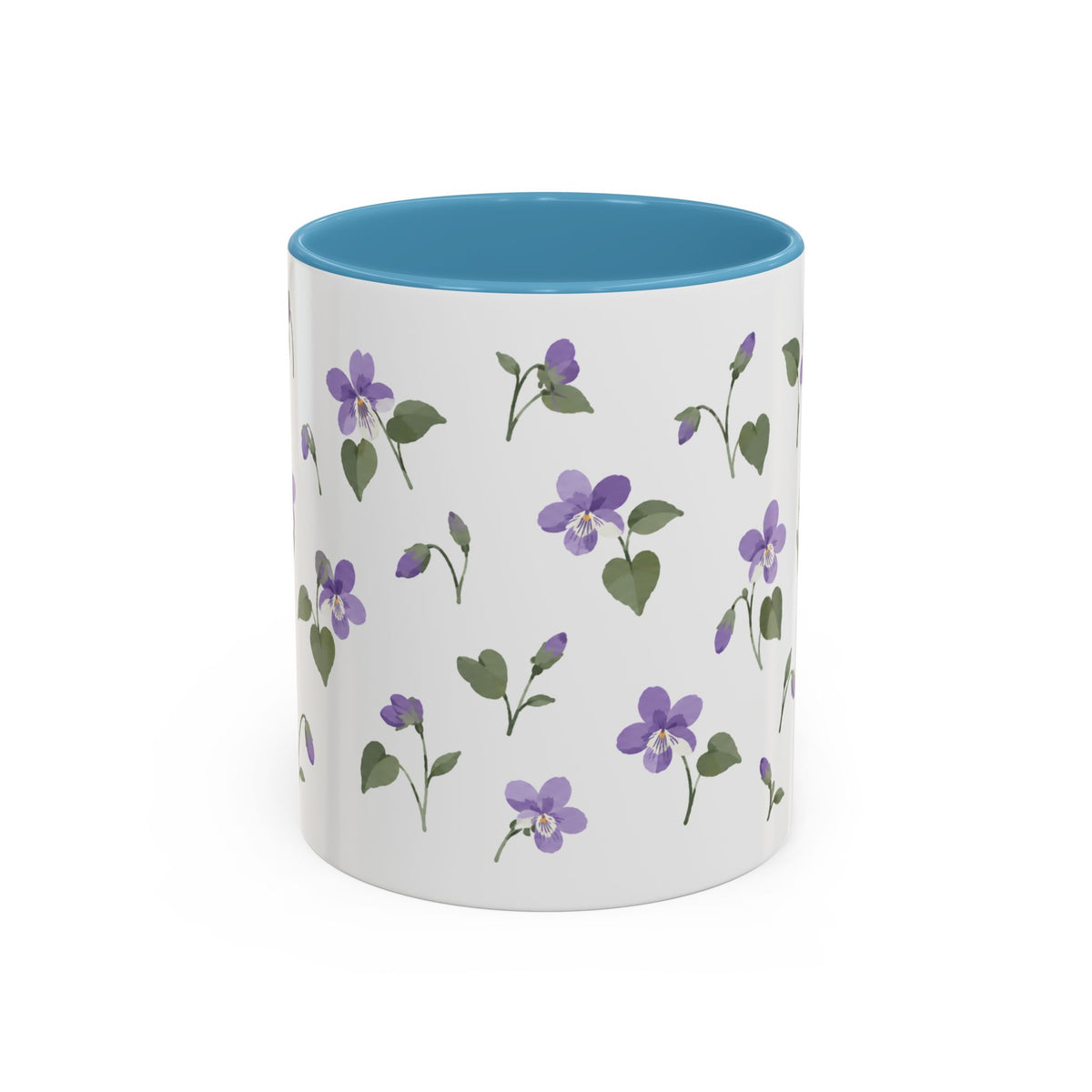 Rhode Island Violet Mug, State Flower Floral Coffee Cup, 11oz Botanical Gift