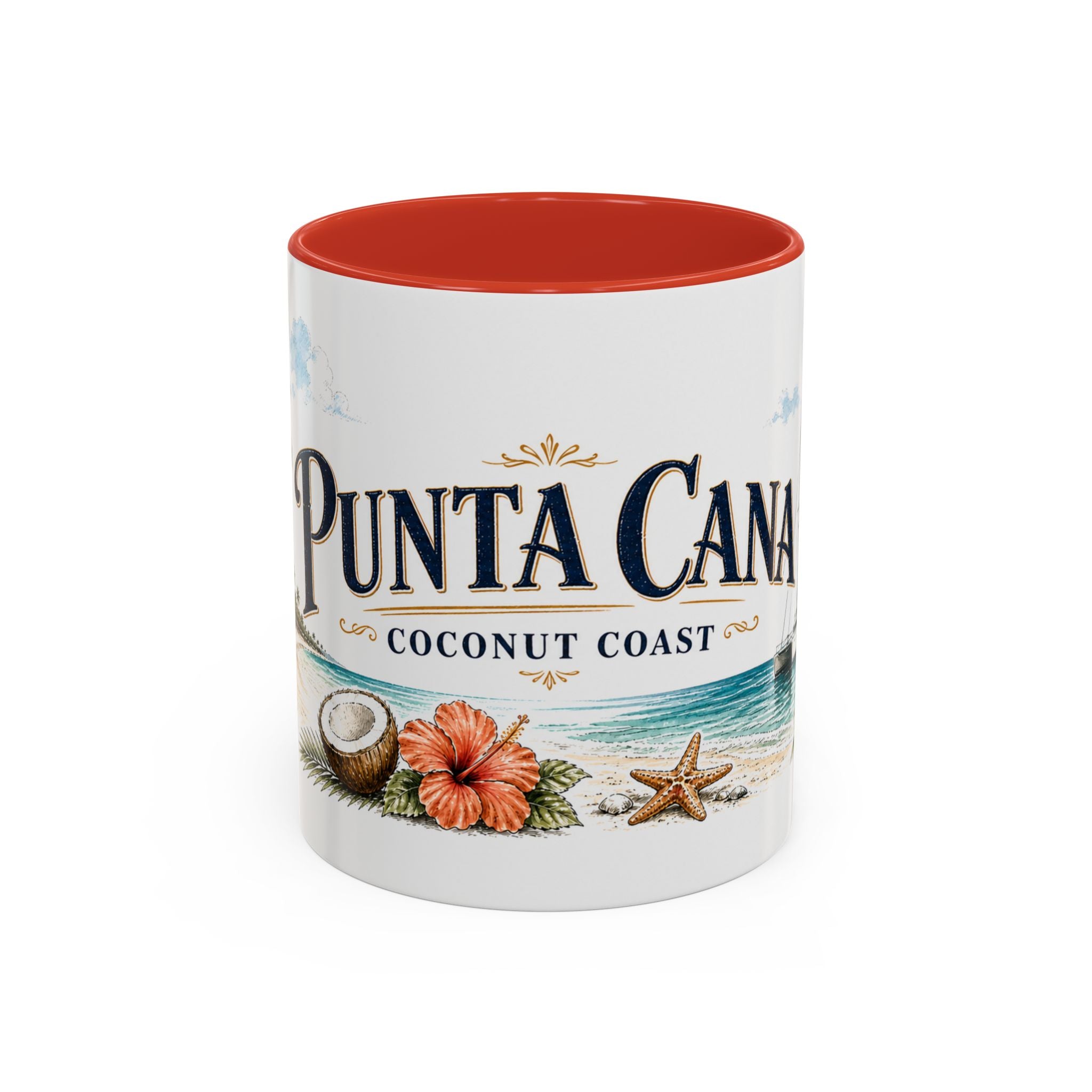 Punta Cana Coffee Mug | Dominican Republic Travel Souvenir | Vintage Illustrated City Gift | 11 oz 15 oz Accent Mug