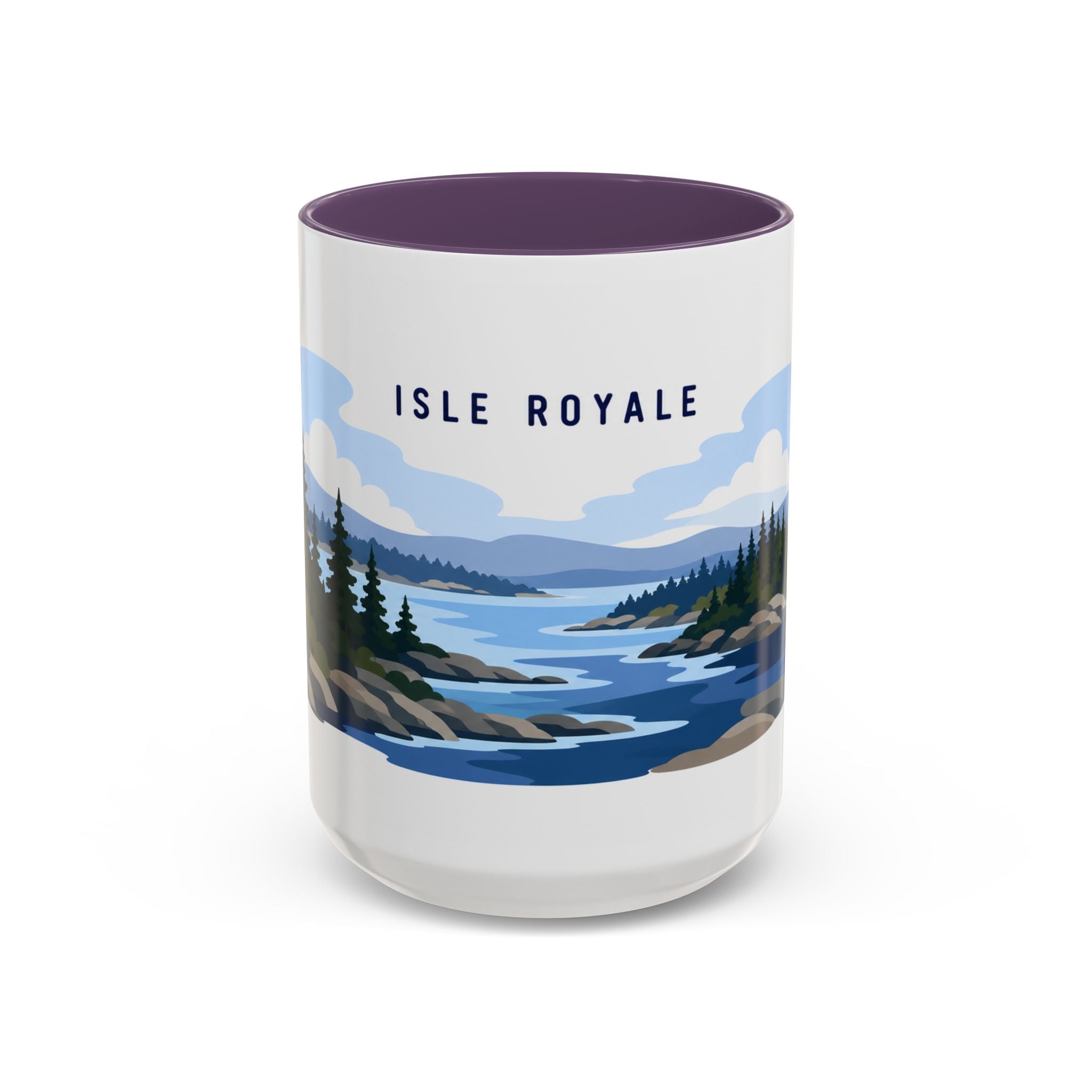 Isle Royale National Park Coffee Mug | Solid Color Block Park Souvenir | 11oz 15oz Accent Mug