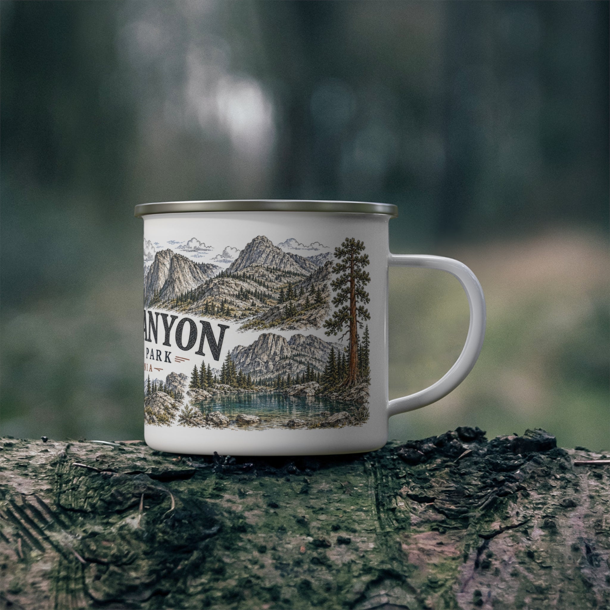 Kings Canyon National Park Vintage Enamel Camping Mug | 12oz National Park Hiking Gift