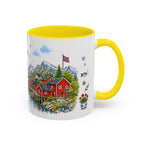 Reine Illustrated Travel Mug | Norway Souvenir Accent Coffee Mug | 11oz 15oz Ceramic Cup