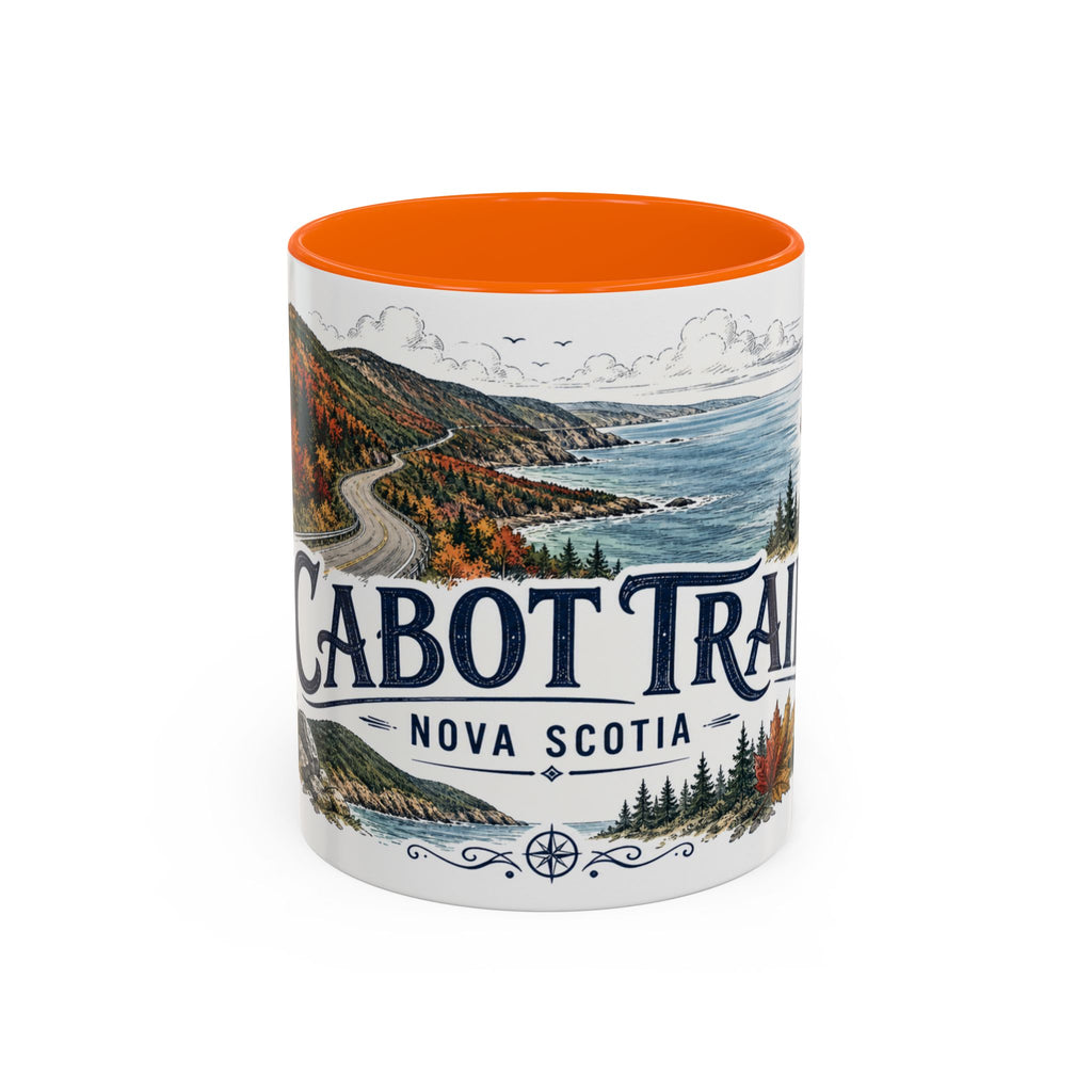 Cabot Trail Mug, Nova Scotia Travel Souvenir, Bucket List Gift, Accent Ceramic Coffee Mug 11oz 15oz