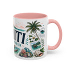 Tahiti Coffee Mug | Travel Destination Souvenir Gift | Accent Color Ceramic 11oz 15oz