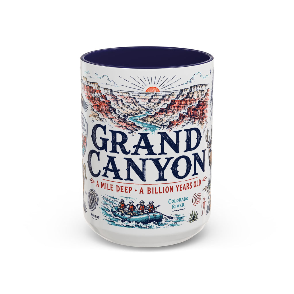 Grand Canyon National Park Coffee Mug | Hiking Camping Nature Gift | Accent Color Ceramic 11oz 15oz