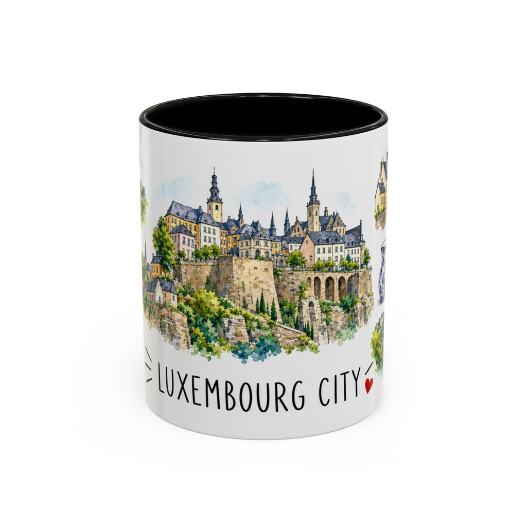 Luxembourg City Illustrated Travel Mug | City Souvenir Accent Coffee Mug | 11oz 15oz Ceramic Cup